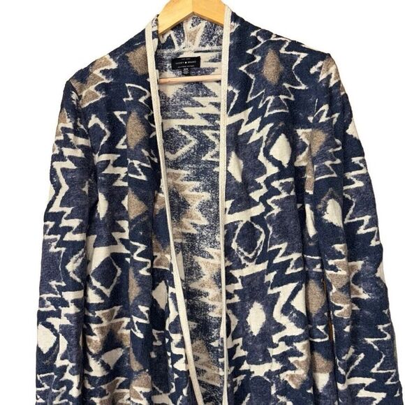 Lucky brand Aztec print fringed brushed knit cardigan M - Picture 7 of 12